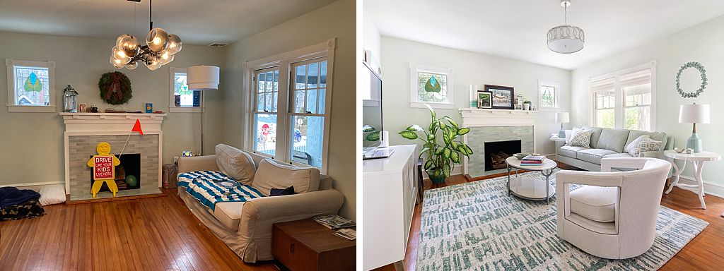 From a playroom to a beautiful, inviting room for the whole family.